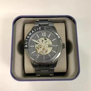 Fossil BQ2384 48mm Flynn Automatic Gunmetal Stainless Steel Men's Watch